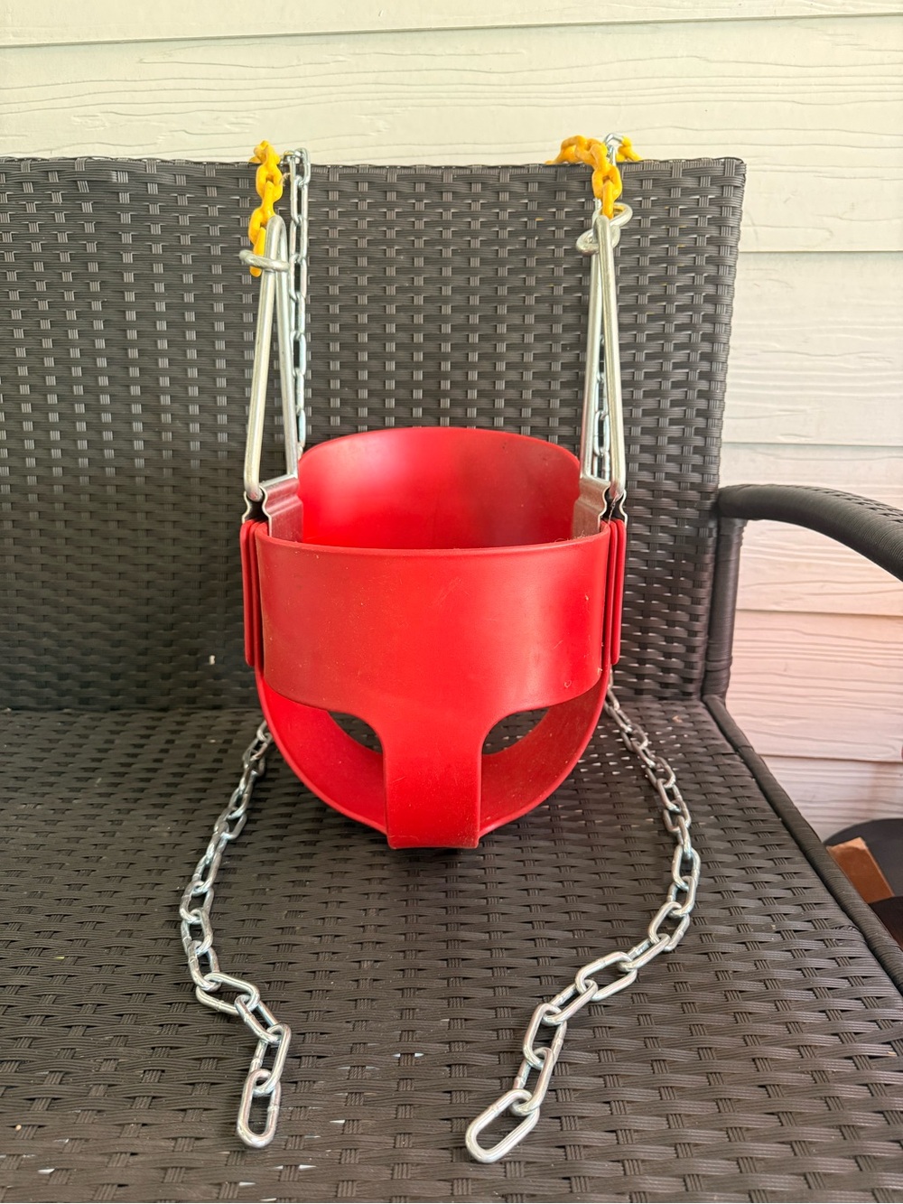 Red Toddler Bucket Swing Seat with Safety Chains